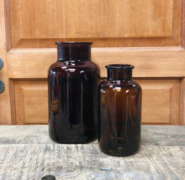 Vases apothicaire couleur marron